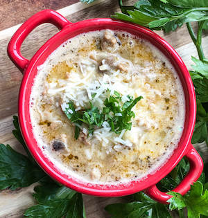 Ketogenic Creamy Turkey Mushroom Soup