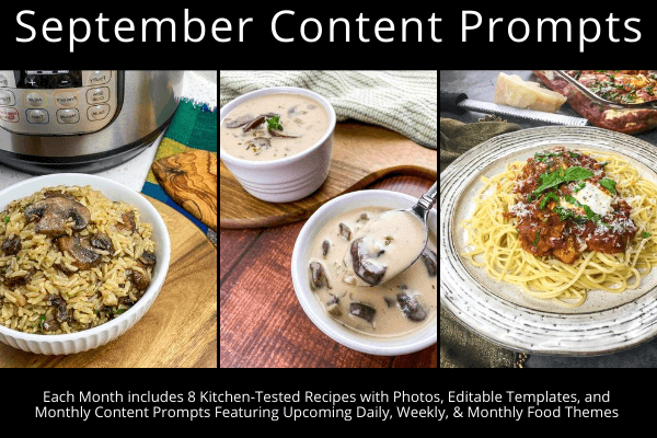 September Food Themes and Content Prompts