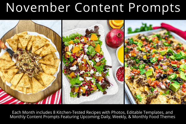 November Content Prompts for Food Bloggers