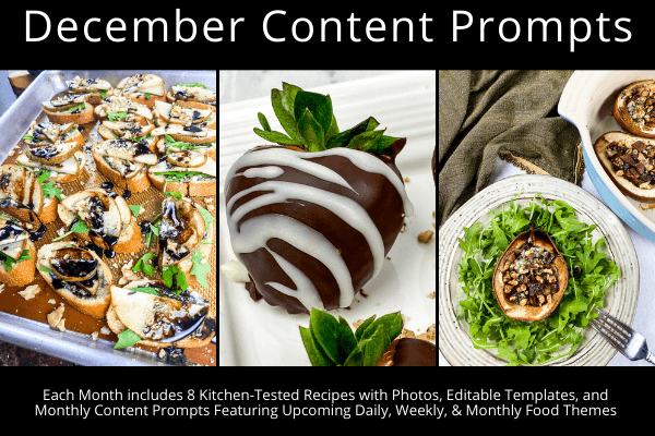 December 2020 Food Blog Content Prompts