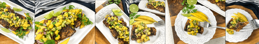 PLR Stack Foodie Sample Pack Recipe Images - Cajun Snapper with Fresh Mango Salsa